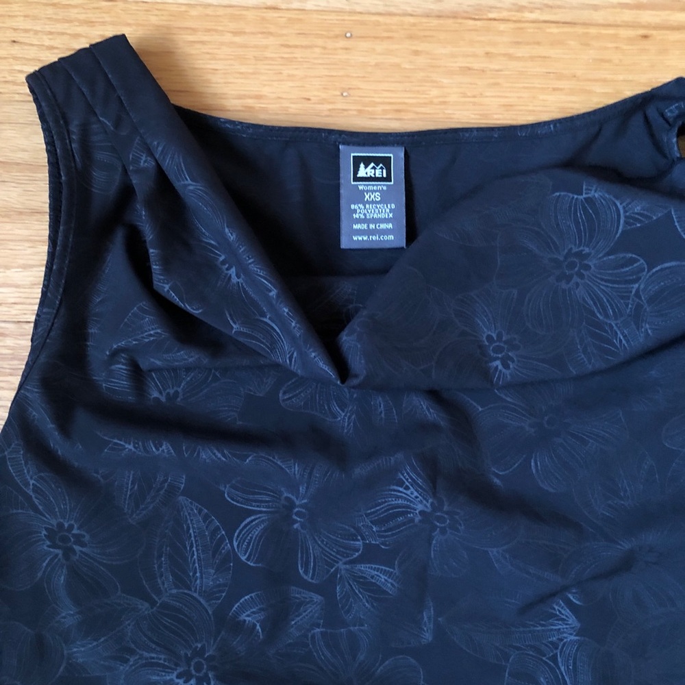 Drape-Neck Black REI Dress XXS